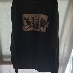 Black Graphic Long Sleeve Shirt